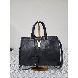 YVES SAINT LAURENT Mousse Smooth Calfskin Leather Small Cabas ChYc Satchel Bag B